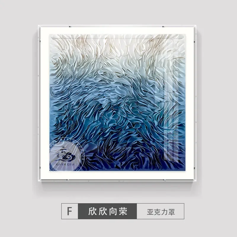 Modern high-grade leather three-dimensional acrylic installation painting designer special model room dining room living room