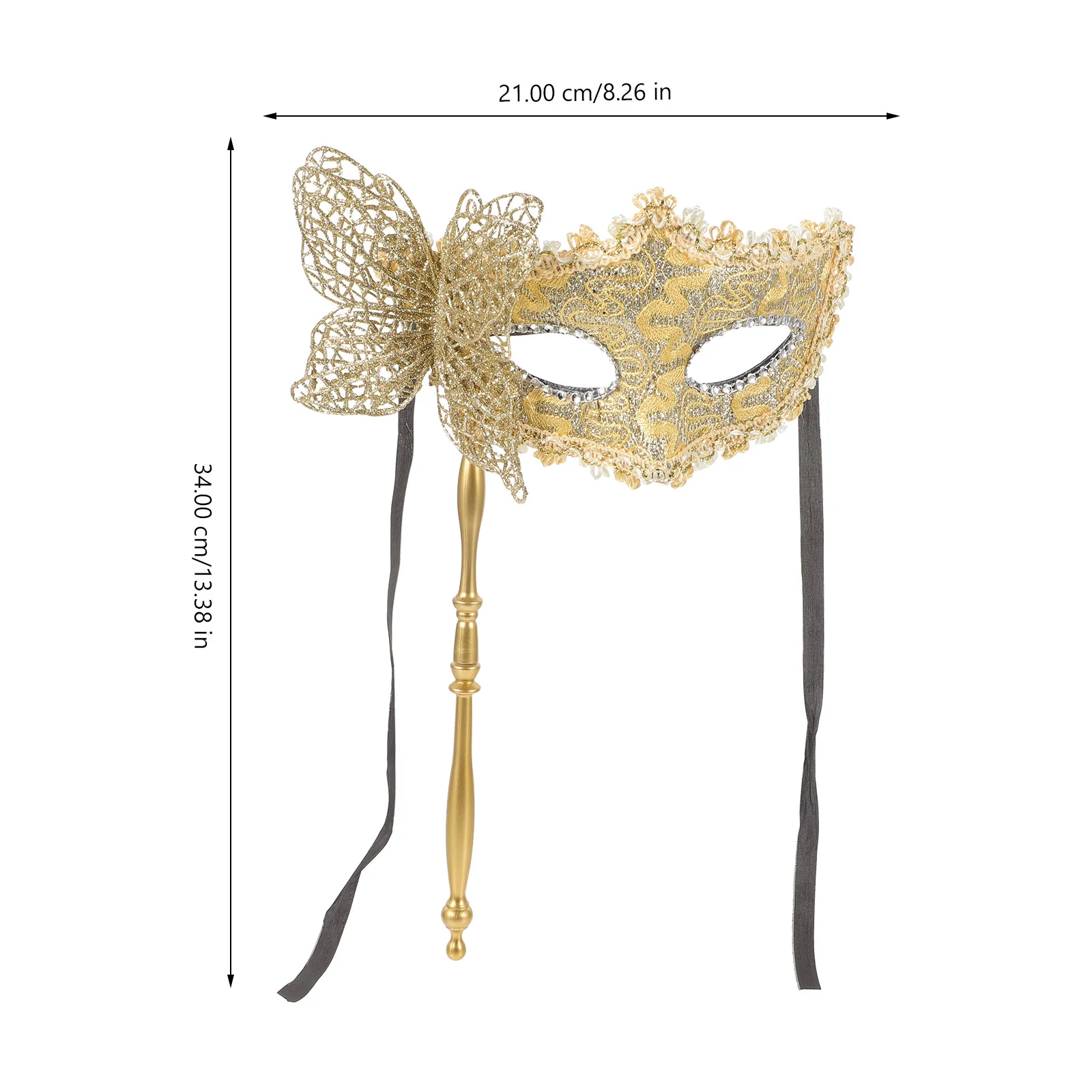 Mask Masquerade with Stick Silver Glitter Halloween Costumes Carnival Masks Women Face Women's Belts for Mardi Gras Miss