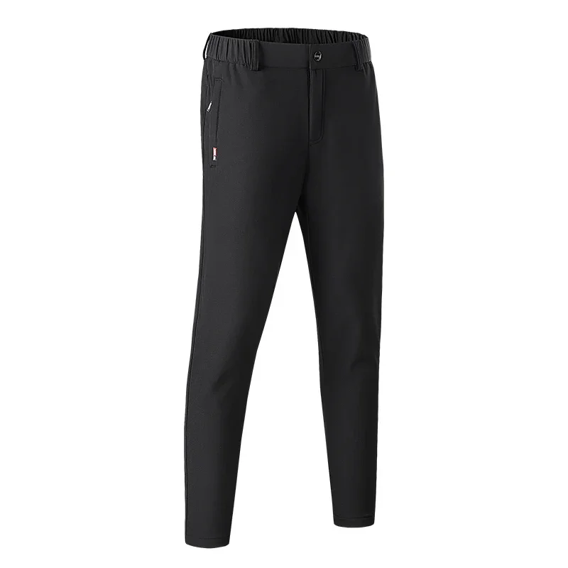 Large Men's Pants Summer Casual Ice Silk Stretch Breathable Straight Pants 6XL Quick-drying Stretch Black Pants Men's Jogger
