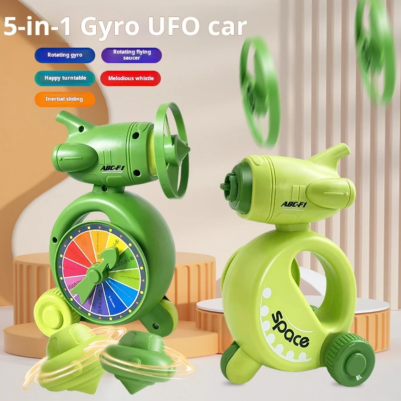 5 in 1 Pistol  gyroscope Toys For Kids Children Boys Girls Babies Indoor Outdoor Rotating Flying Saucer Gun Launcher