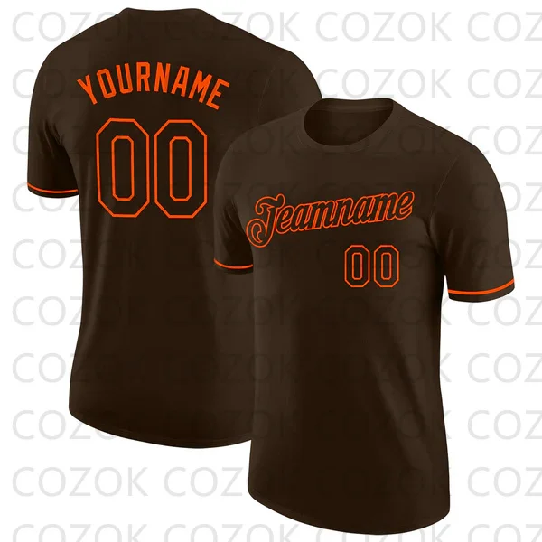 Custome Brown Style Football Jerseys for Men Women Unisex Football Short Sleeves Athletic Tee Shirts image 6