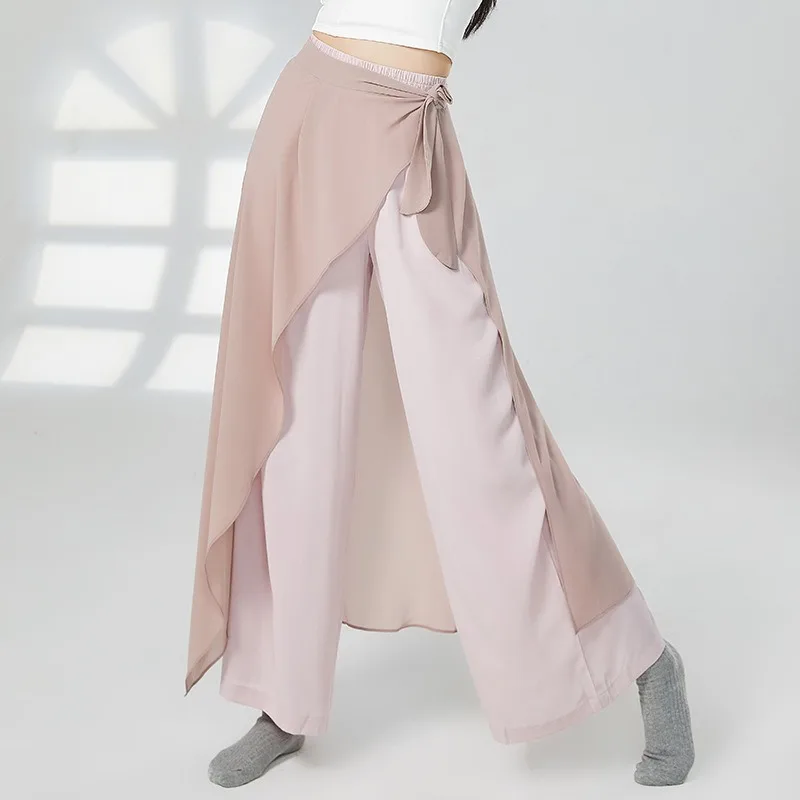 

Women's Modern Ballet Classical Dance Training Suit with Chiffon Skirt And Dance Pants Athlete Performance Dress
