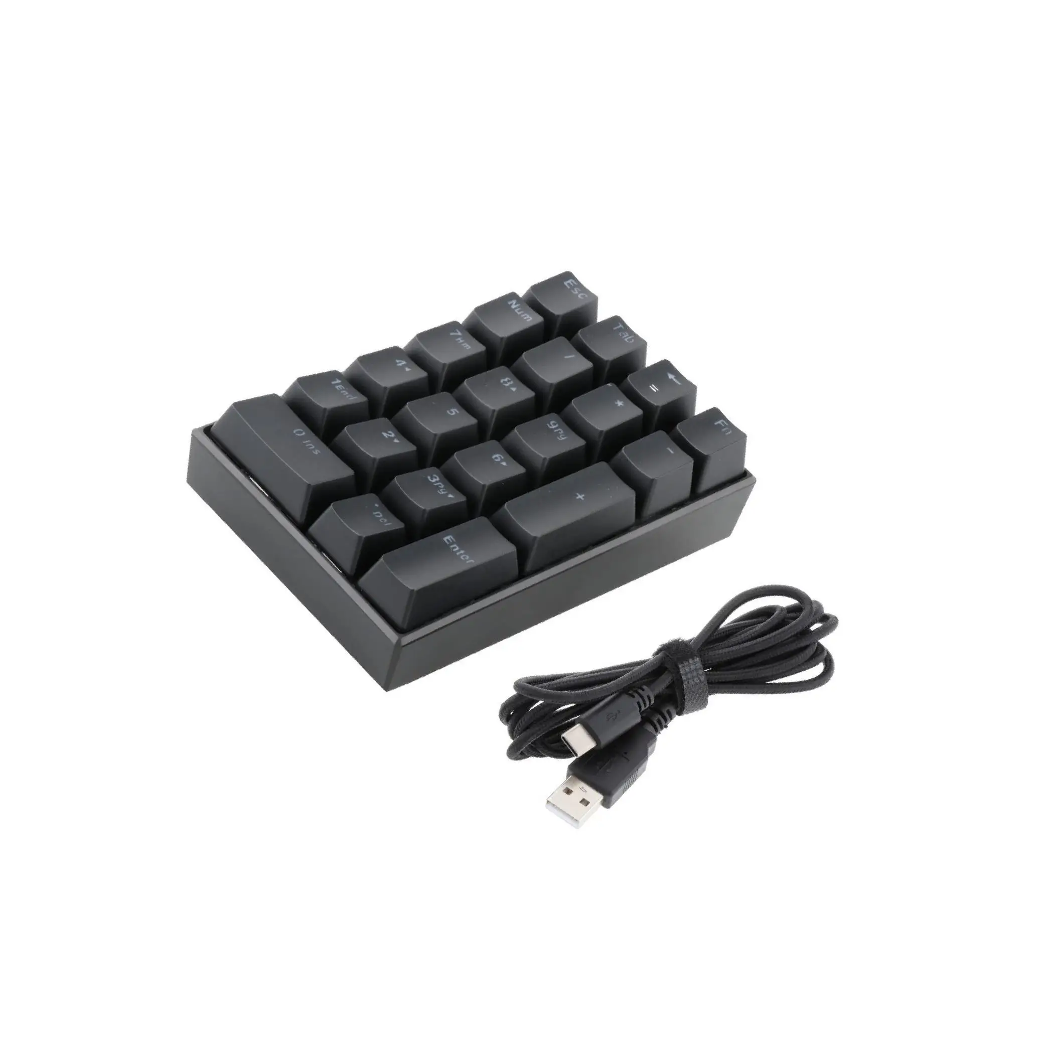 K23 Mini Numpad LED Backlit Numeric Keypad USB-C Office Home Use 21-Key Blue Switches