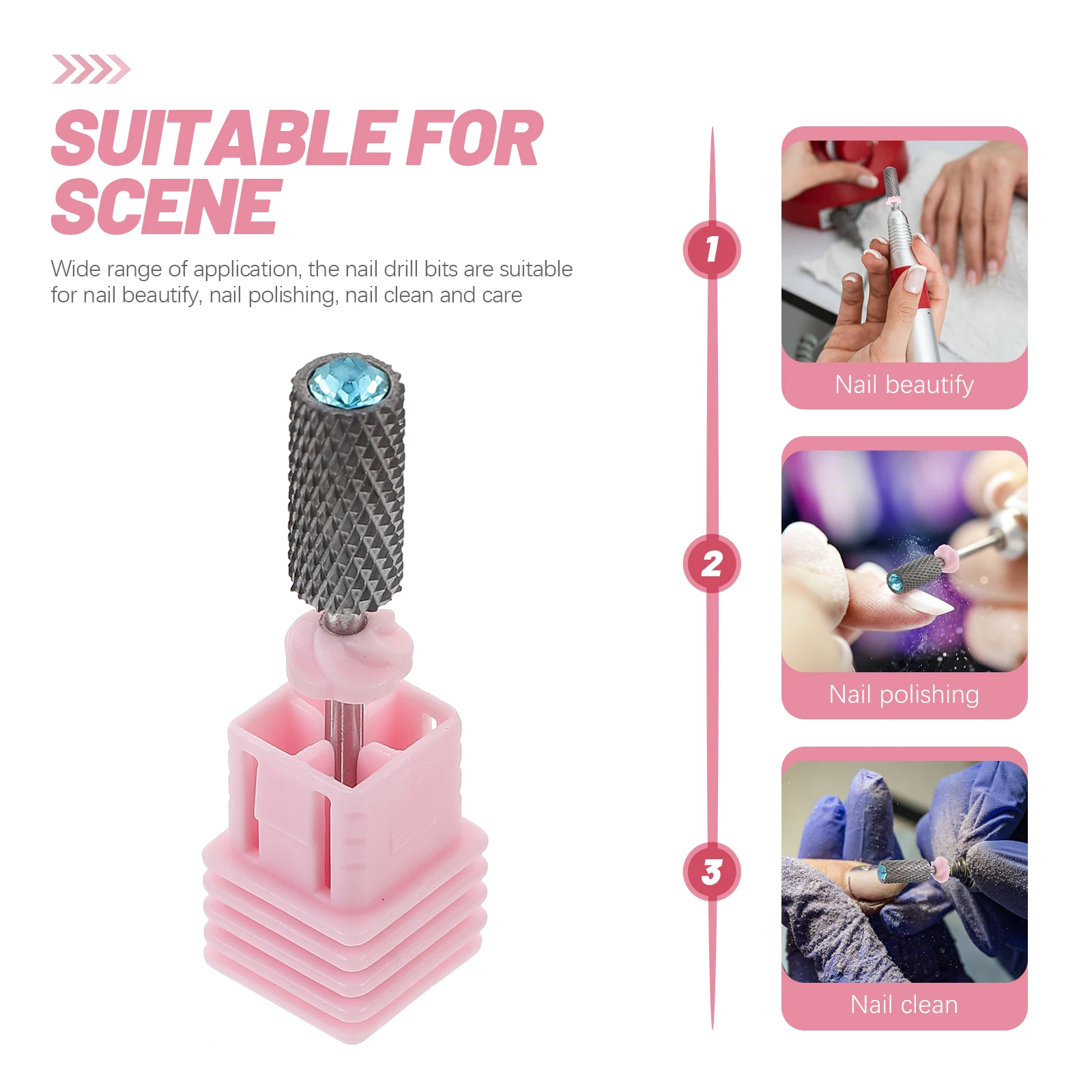 

Grinding Head Tungsten Steel Nail Drill Bits for Acrylic Nails Cuticle Manicure Remover Tool Fits Electric Drills