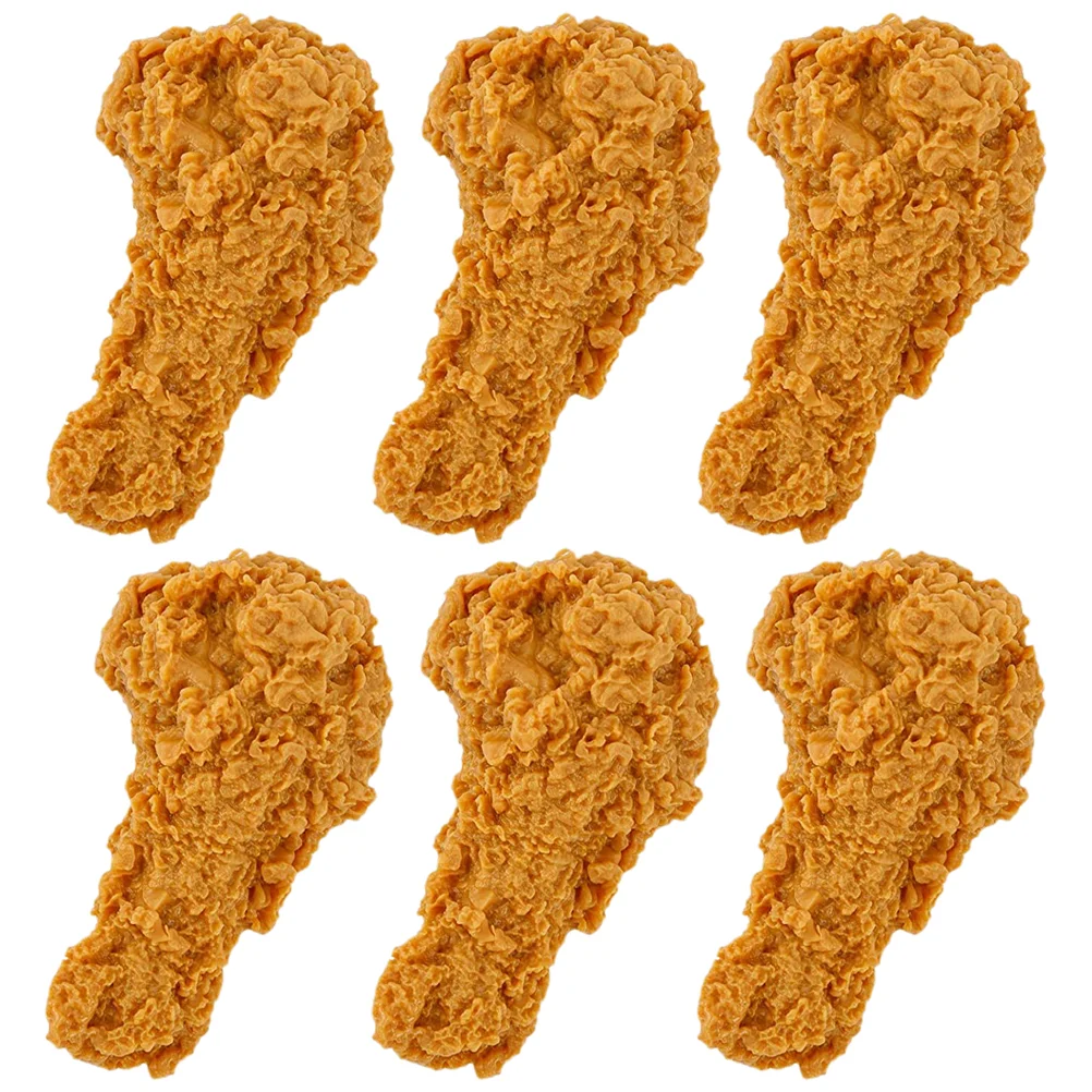 

6 Pcs Lifelike Artificial Food Model Plastic Fried Chicken Leg Decorations for Home Bakery Restaurant Photo Props Lasting