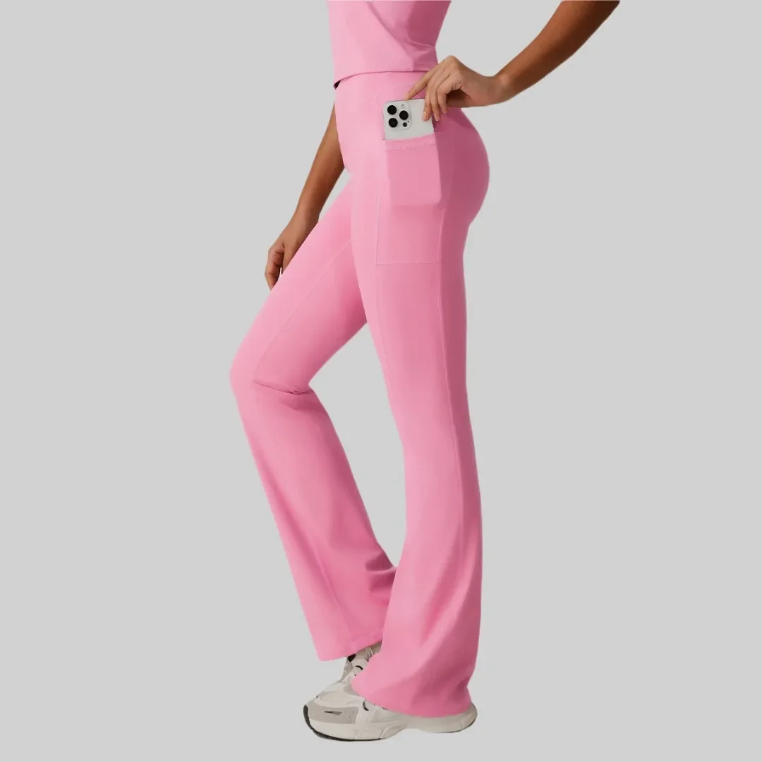 

New Yoga Flared Pants Cross High Waist Women's Dance Sports Wide Leg Pants Thin Breathable Casual Hip Lift Sports Fitness Pants