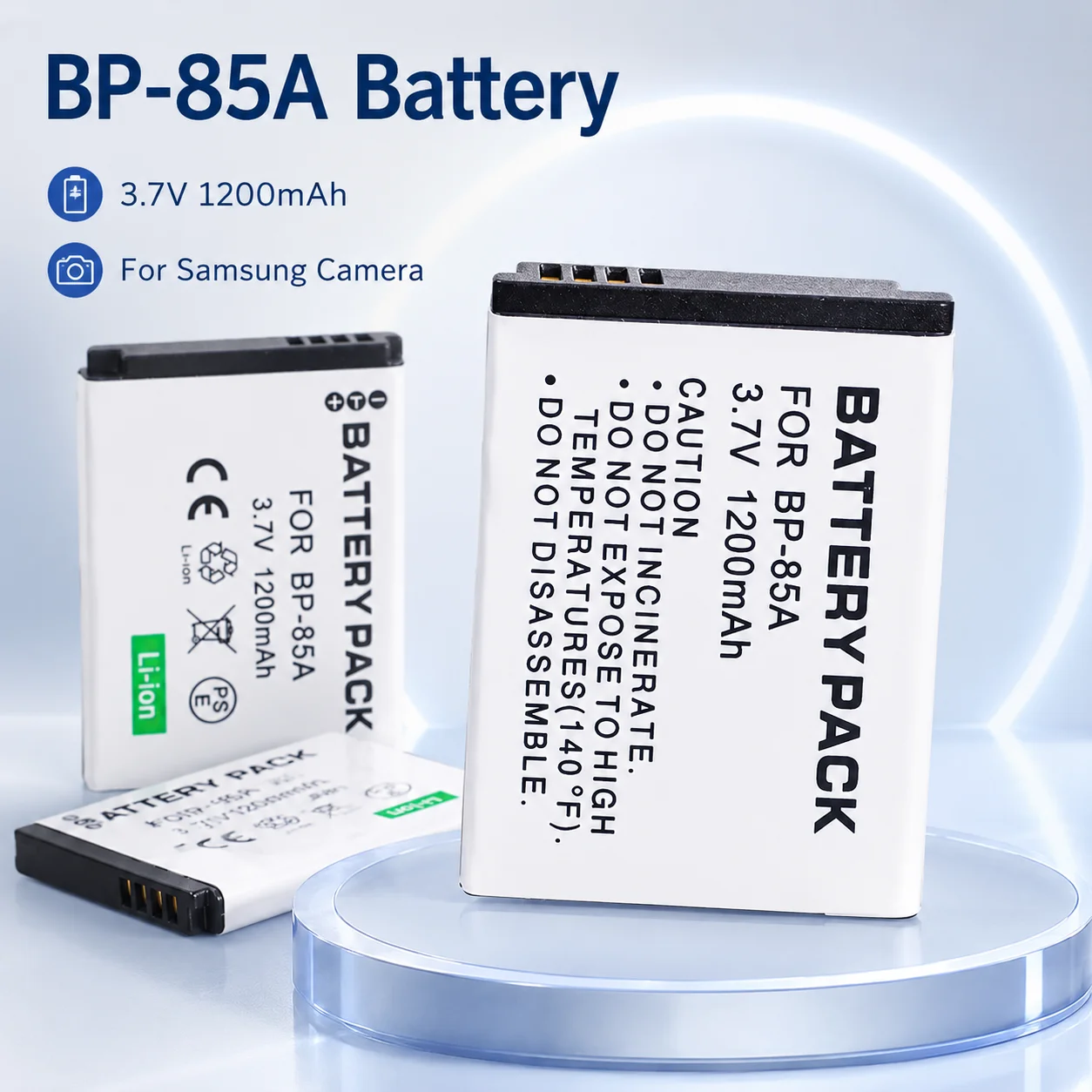 BP-85A Rechargeable Camera Battery 3.7V 1200mAh Replacement Battery for Samsung ST200 ST200FPL210WB210SH100 Digital Camera BP85A