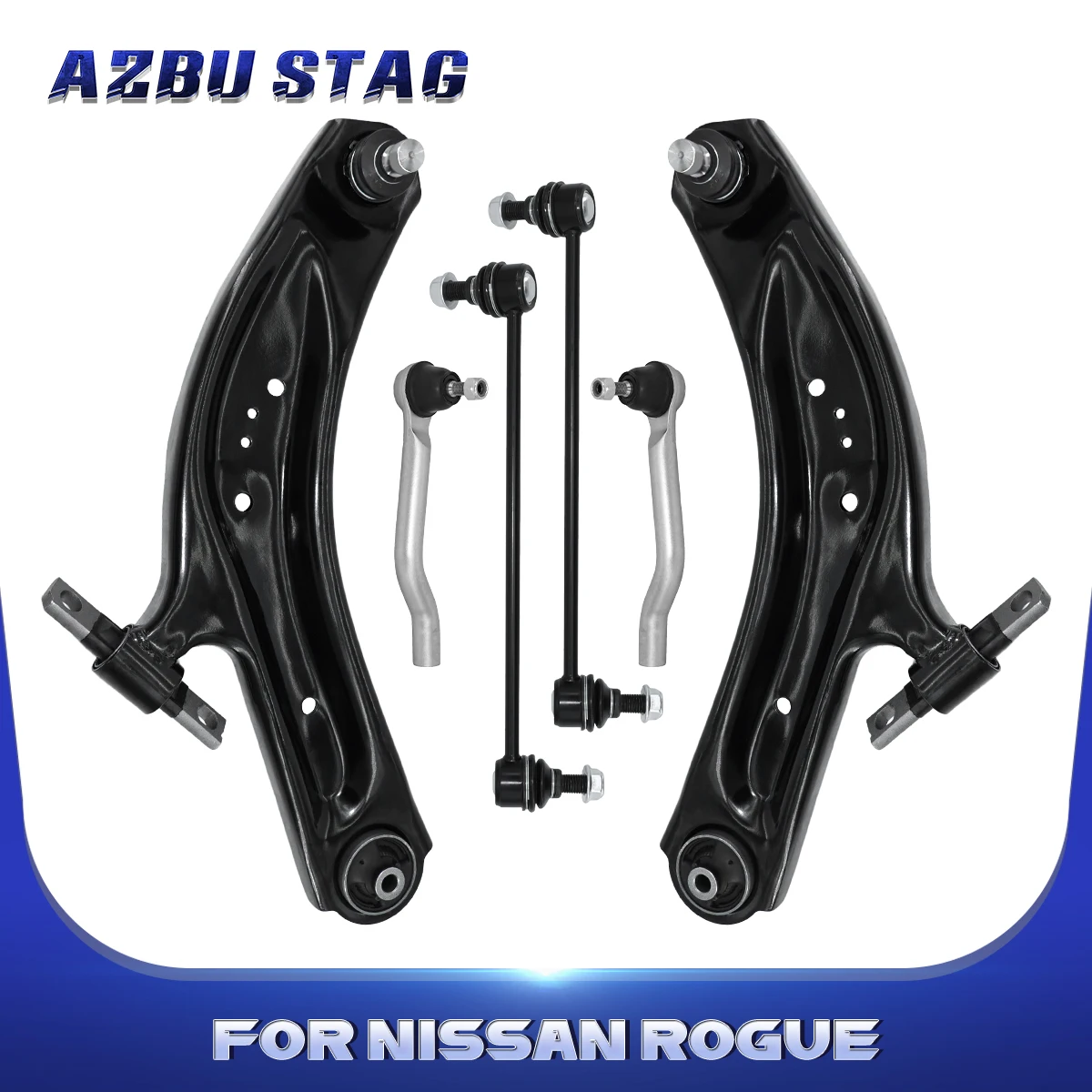 

zbuStag 6Pcs Front Lower Control Arm Sway Bar Link Tie Rod Suspension Kit for Nissan Rogue 2014 2015 2016 2017 2018 2019