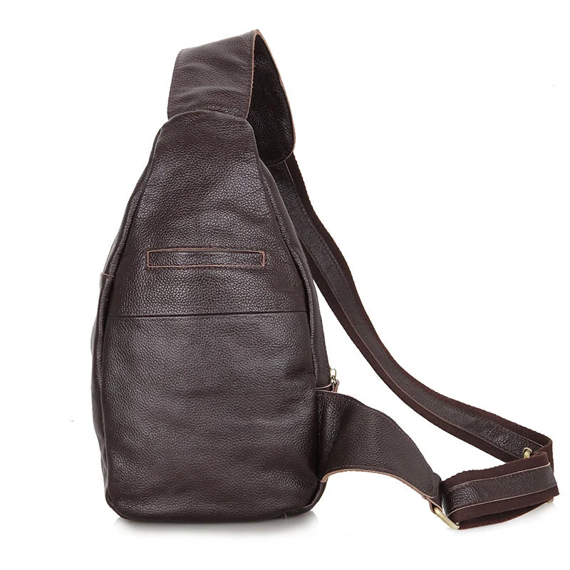 Imagem -04 - Bolsa de Peito de Couro Genuíno dos Homens de Couro Macio Cowskin Masculino Bolsa de Couro Crossbody Pacote de Peito Bolsas de Estilingue Masculino