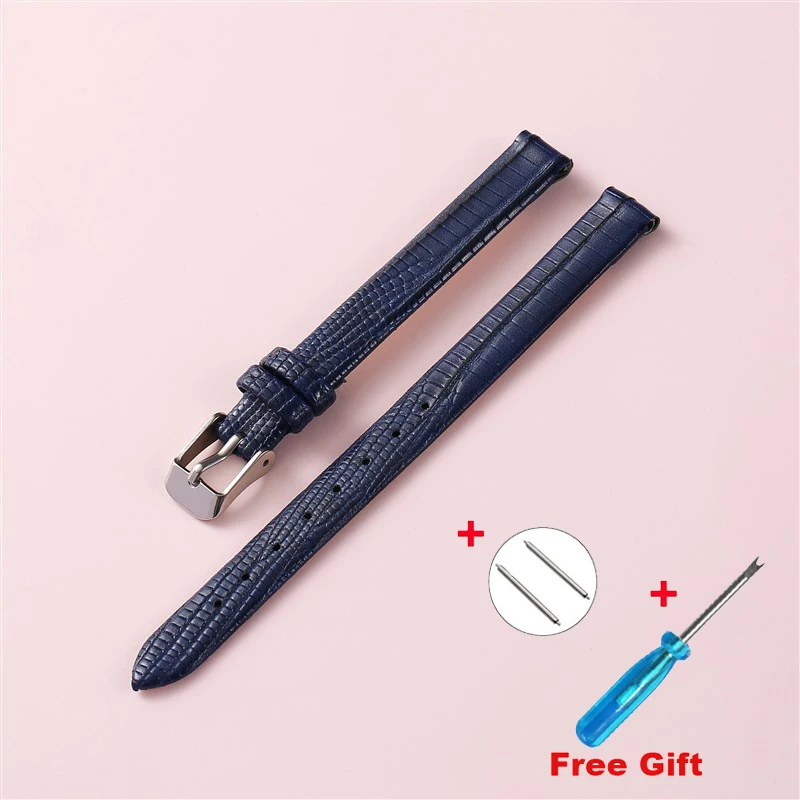 （flash sale） Slim Genuine  Leather Watch Strap Lizard grain For Women Watch band Hight Quality 8mm 10mm 12mm 14mm 16mm