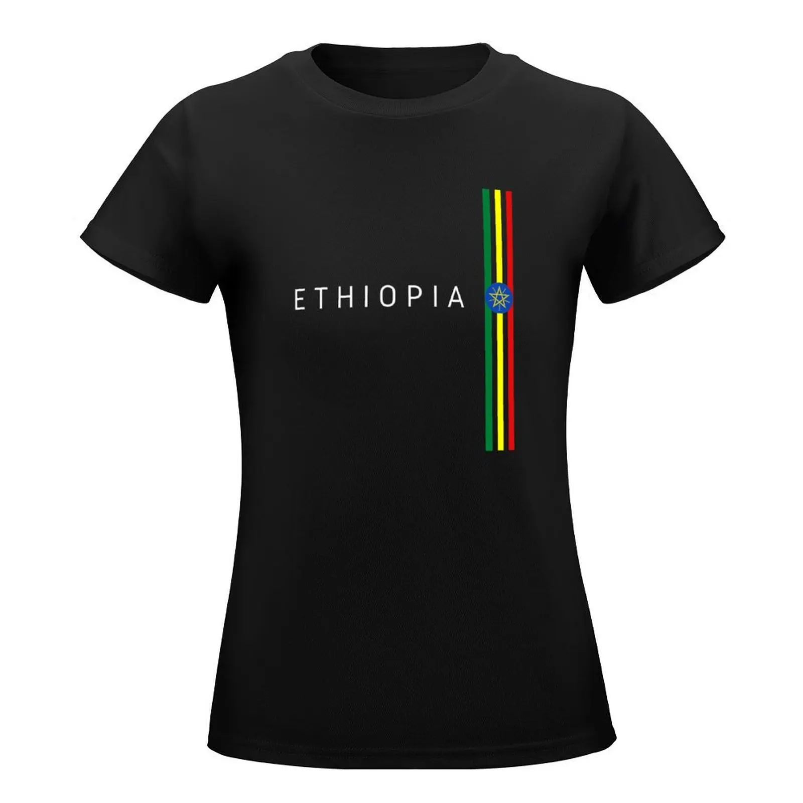 Ethiopia flag T-Shirt graphics funny luxury designer clothing Women