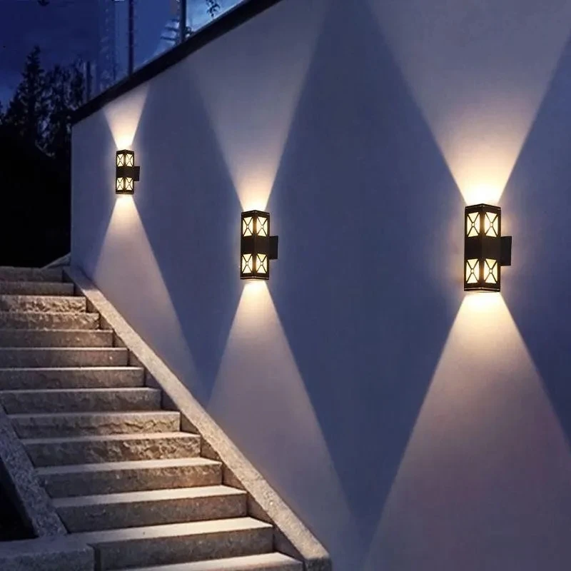 Outdoor Wall Lamp Aluminum E27 Up And Down Light Outdoor Waterproof IP65 Garden Light Street Light 110V- 220V Bulb Not Included