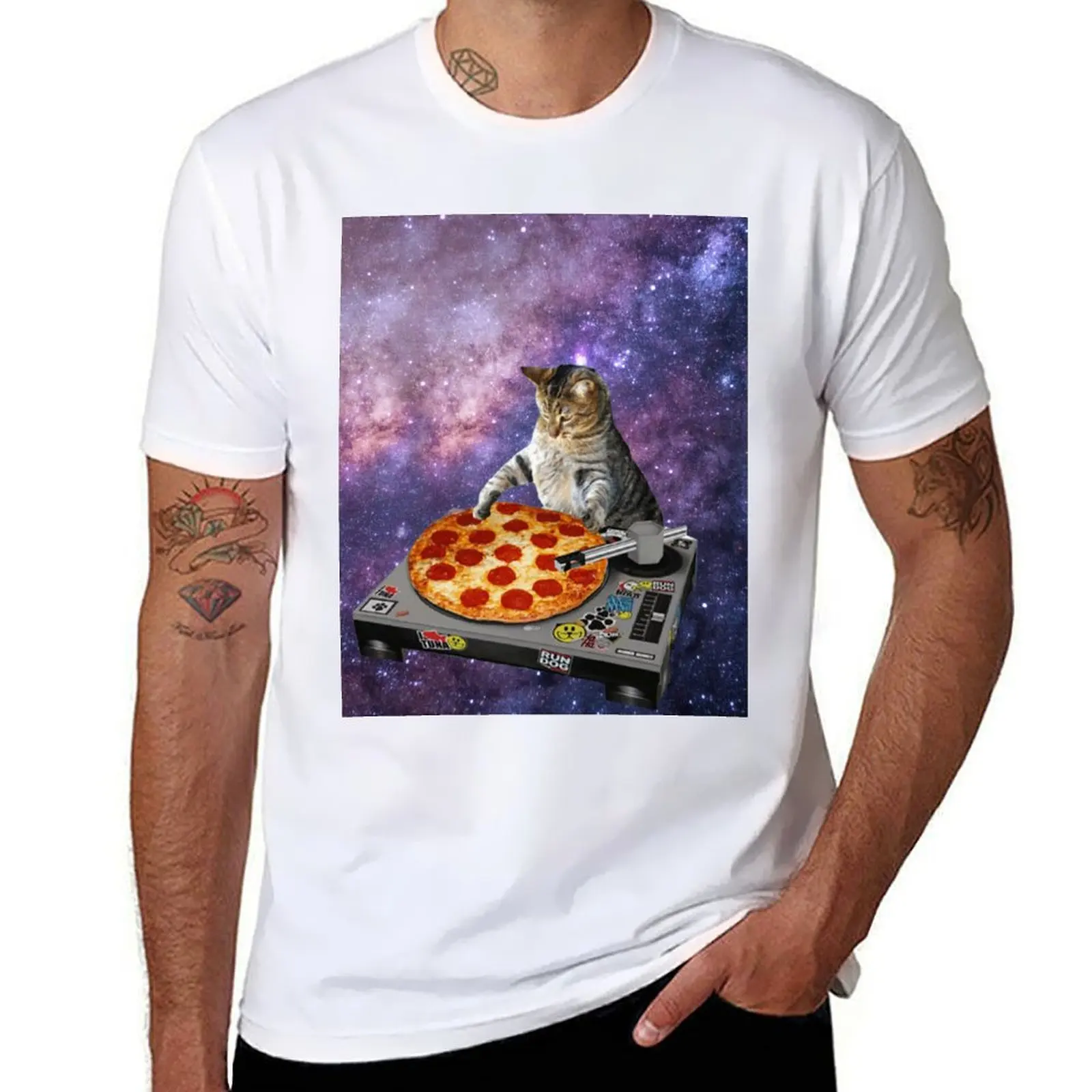 

Space Cat DJ T-Shirt cotton t shirt pack funny t shirts dark humor