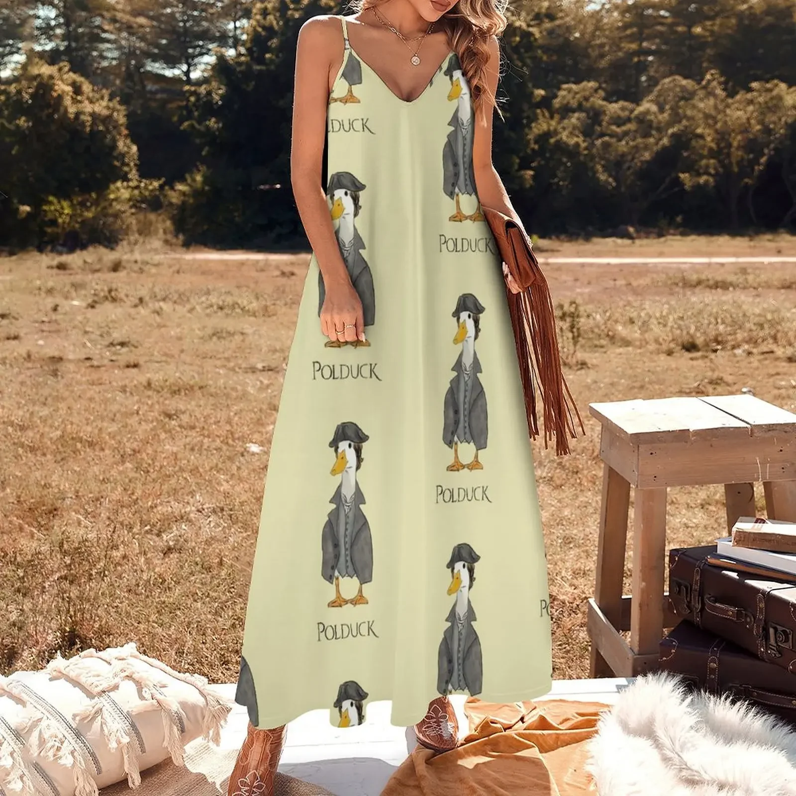 Polduck Sleeveless Dress loose summer dress Women's summer long dress Women's summer suit elegant and pretty women's dresses