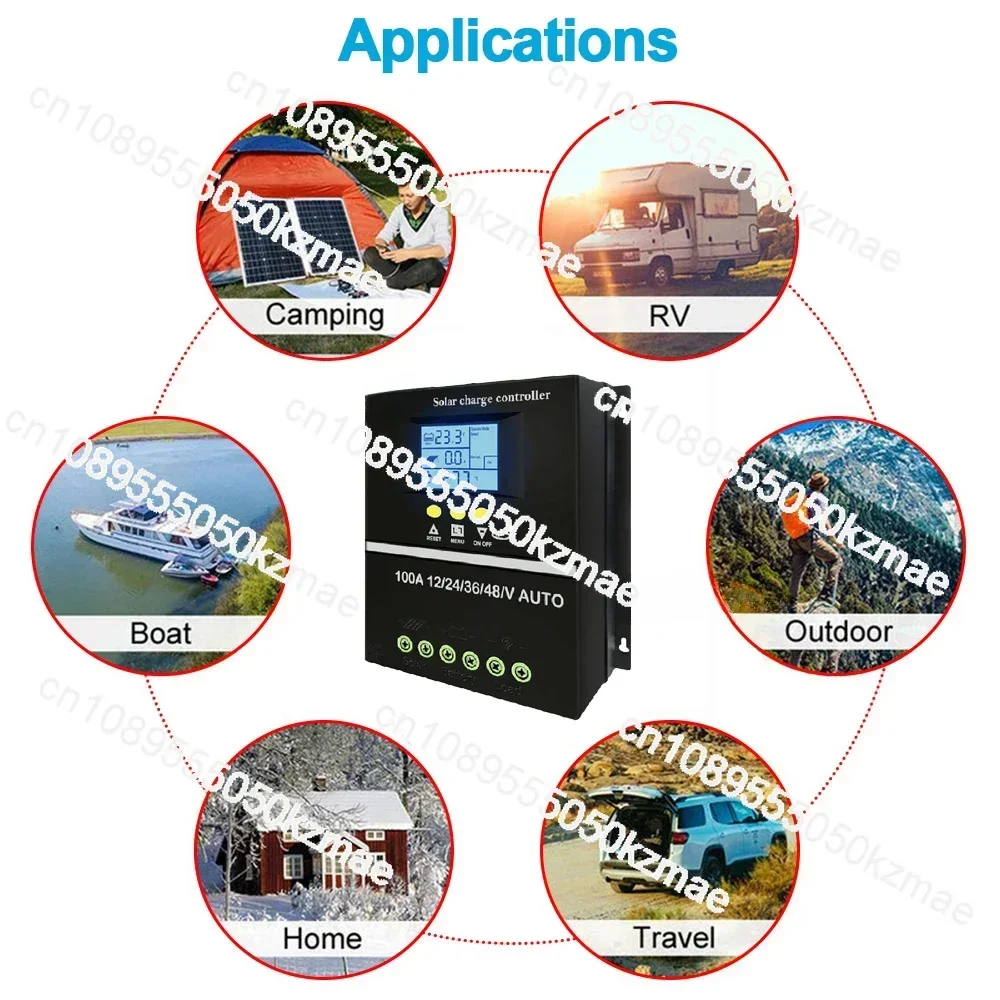 FOR Y&H 60A 80A 100A MPPT Solar ChargeController 12V 24V 36V 48V  Solar PanelBattery Intelligent Regulator for Lead-acid/Lithium