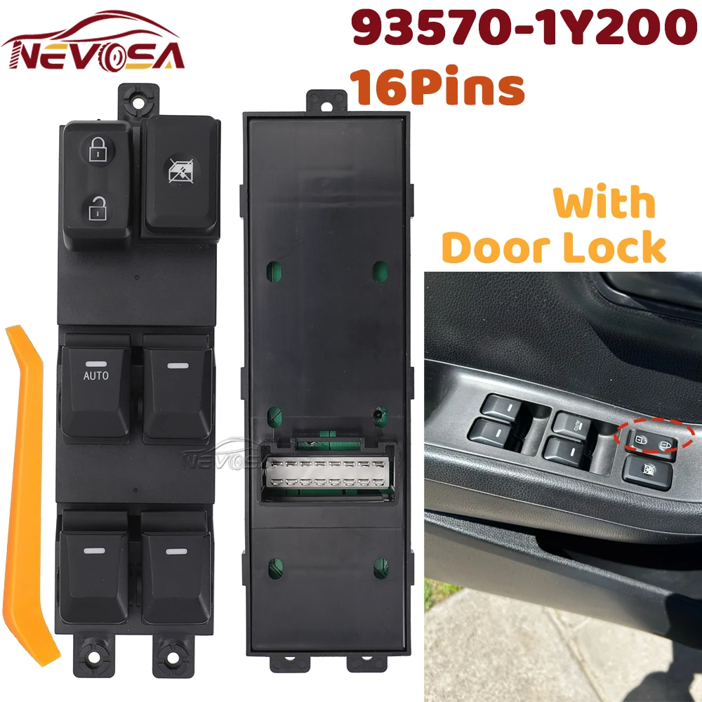 Auto Power Window Control Switch For Kia Picanto Morning 2011-2016 Left Hand Driver Glass Lifter Button 93570-1Y200 93570-1Y500