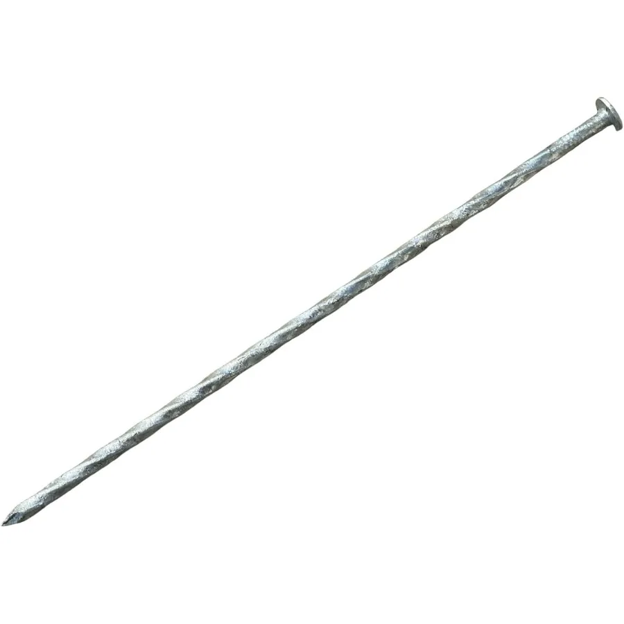 

12 Heavy Duty Galvanized Artificial Turf Stakes for Landscaping - Spiral Ground Spikes and Pins to Secure Synthetic Grass Lawn