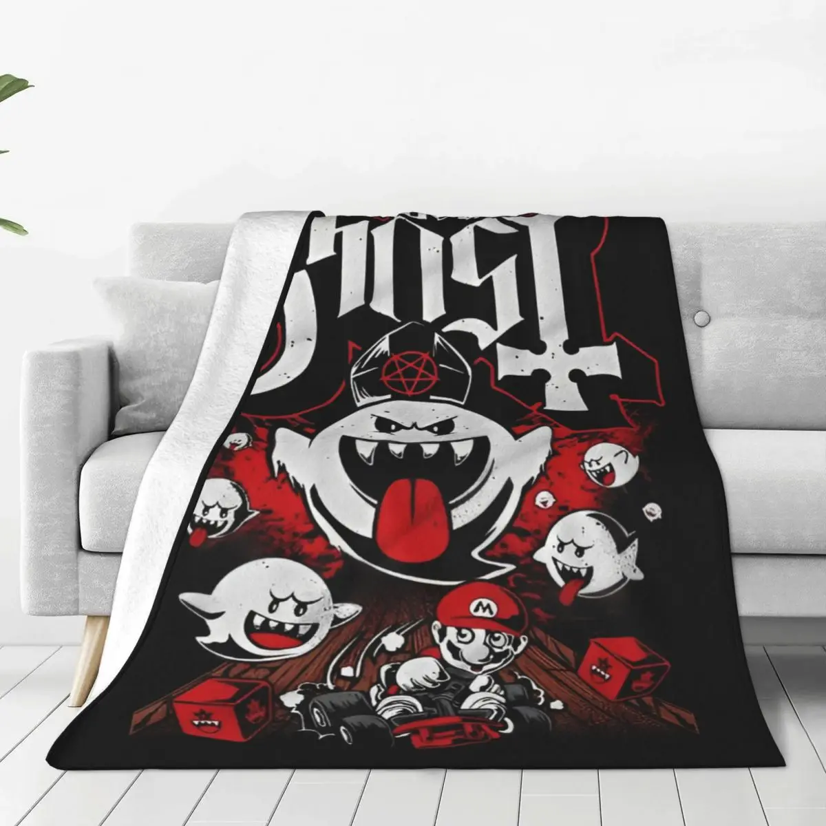 

Фланелевые одеяла Marios Ghost, новинка, одеяло для кровати, дивана, дивана, 200x150 см, плюшевое тонкое одеяло