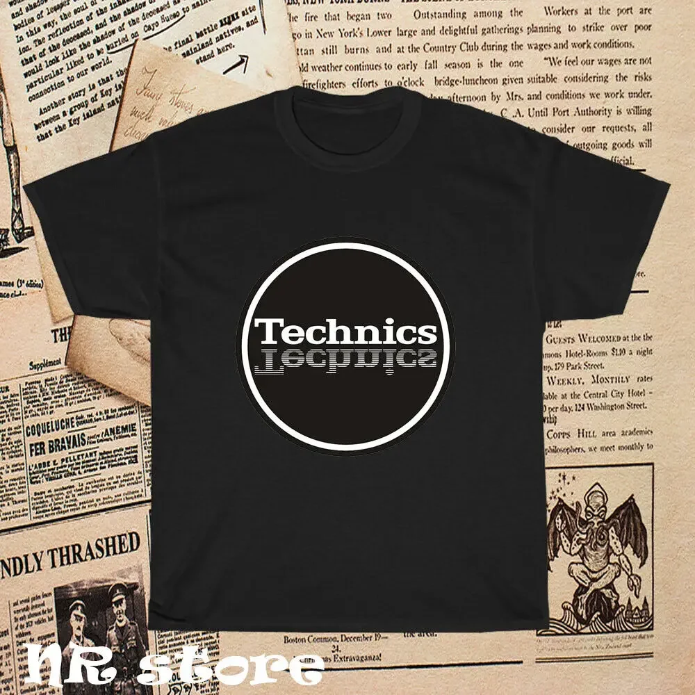 New Technics Logo T-Shirt Dj 1200 Turntable  Men's funny T-Shirt Size S to 5XL