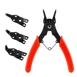 4 IN 1 Snap Ring Pliers Set 6 Inch 4 in 1 Multi-Angle Retaining Ring Pliers Set Internal External Circlip Pliers