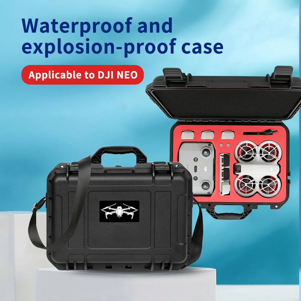 Suitable for DJI's new product Neo explosion-proof box, waterproof and anti drop handheld drone storage bag, box bag