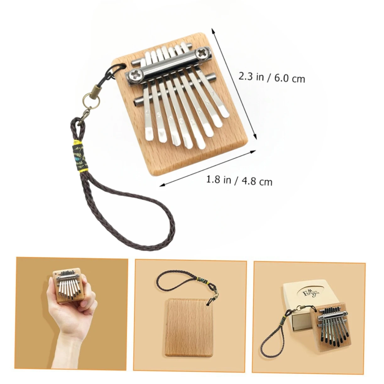 Miwayer Mini Kalimba 8 Key Thumb Piano 8-tone Finger Piano Instrument Portable Exquisite Gift Set for Kids