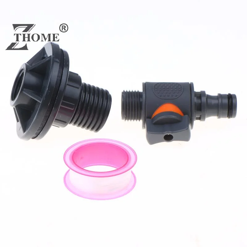 PVC Water Tank Straight Valve Nipple Quick Stop Connector Rubber Coated Adapter Matching Pink Tape Plumbing