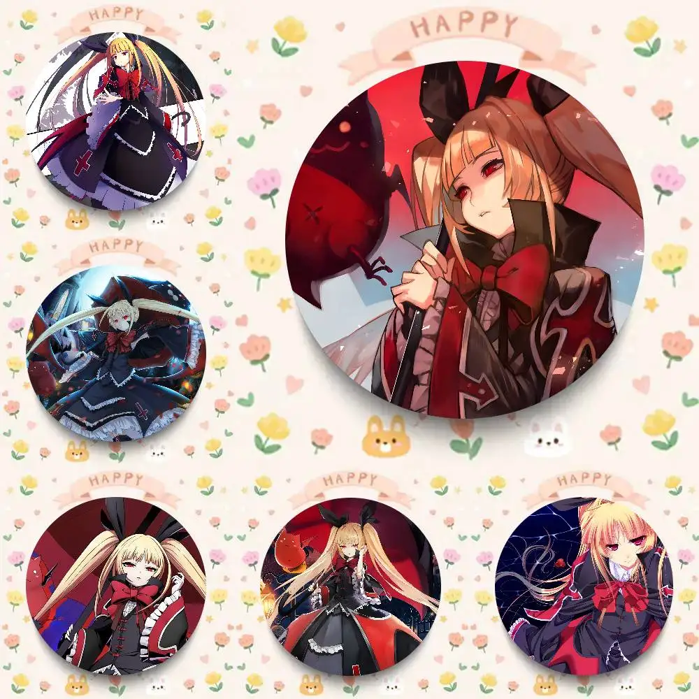 Rachel Alucard Fighting Game BlazBlue Cross Tag Battle Cartoon Style Badge Brooches On Backpack Decoration Round Enamel Pins Fo