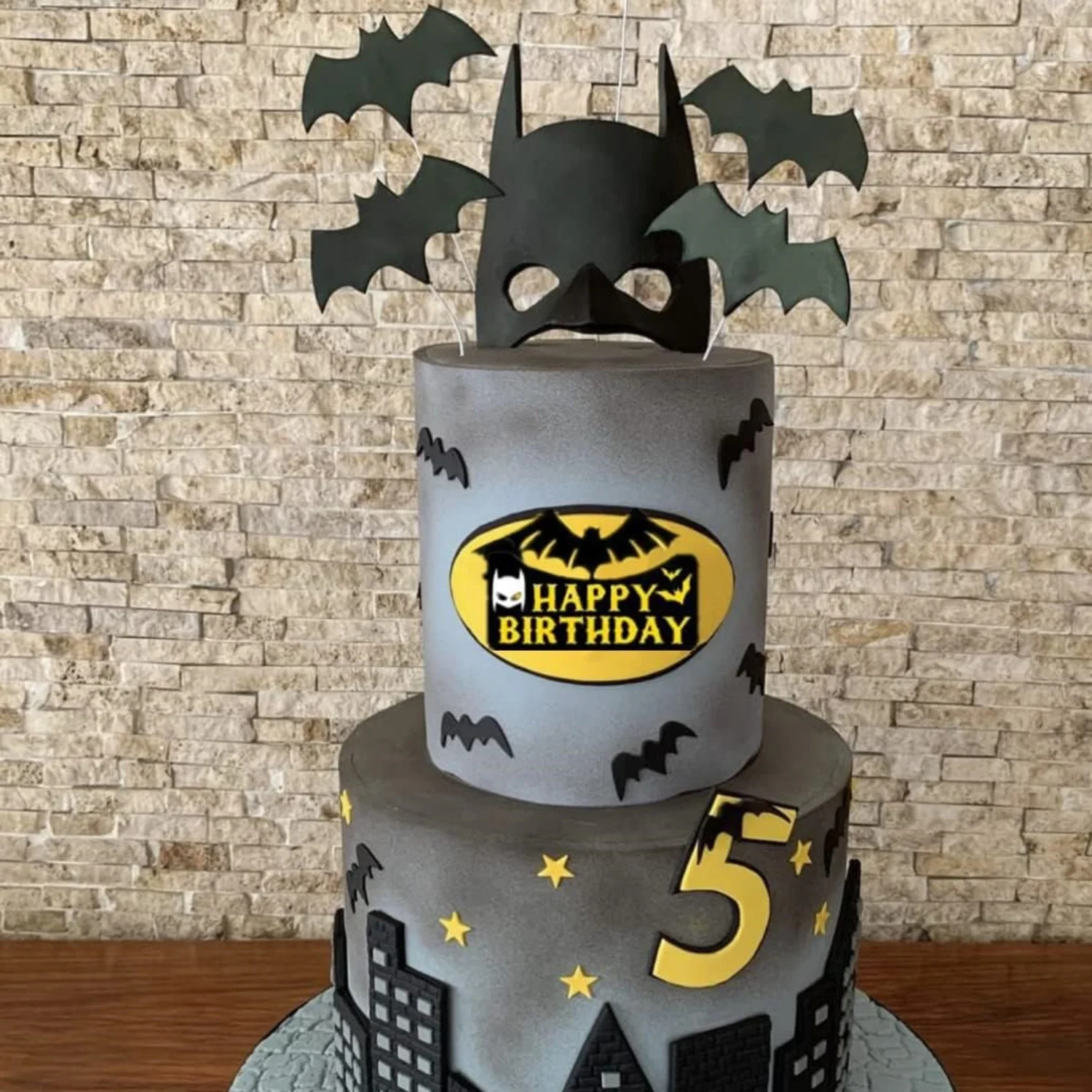 LaVenty Superhero Cake Decoration Bat Cake Topper Superhero Birthday Party Decoration Superhero Party Favors - Image 5
