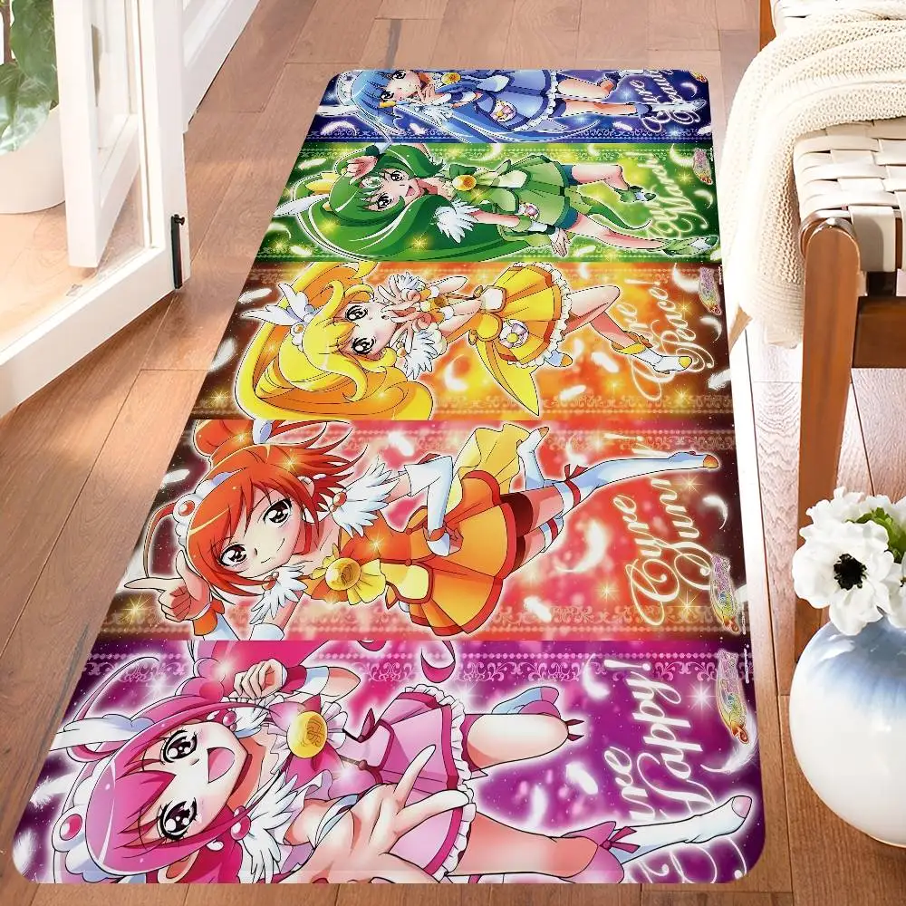 totesMagical Girl S-Smile P-Precure Anime Floor Mat Rectangle Anti-slip Home Soft Badmat Front Door Indoor Outdoor Mat Doormat