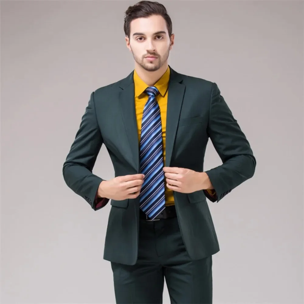

Brown Casual Men's Suits 2 Piecs Blazer Pants Lapel Single Breasted Loose Style For Daily Work Commute Suits