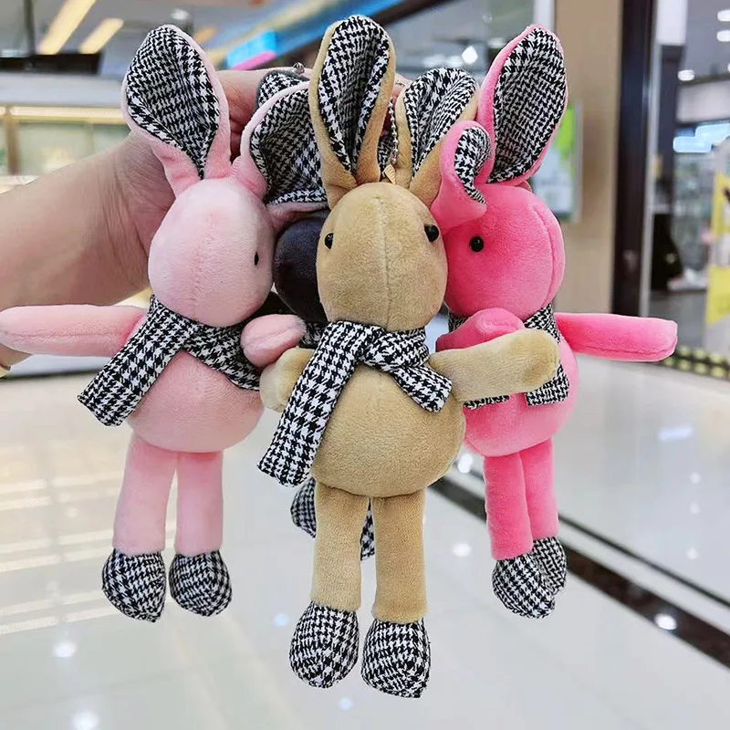 พวงกุญแจตุ๊กตากระต่ายน่ารักขนาด 20 ซม. พวงกุญแจการ์ตูน กระเป๋าสะพายข้างตุ๊กตาขนนุ่ม ของเล่นน่ารัก อุปกรณ์เสริม ของขวัญวันหยุด วันเกิด