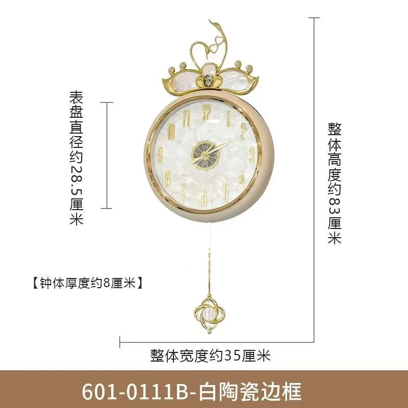 ساعة حائط معدنية جديدة من النحاس النقي لغرفة المعيشة والمنزل بسيطة وحديثة وخفيفة فاخرة