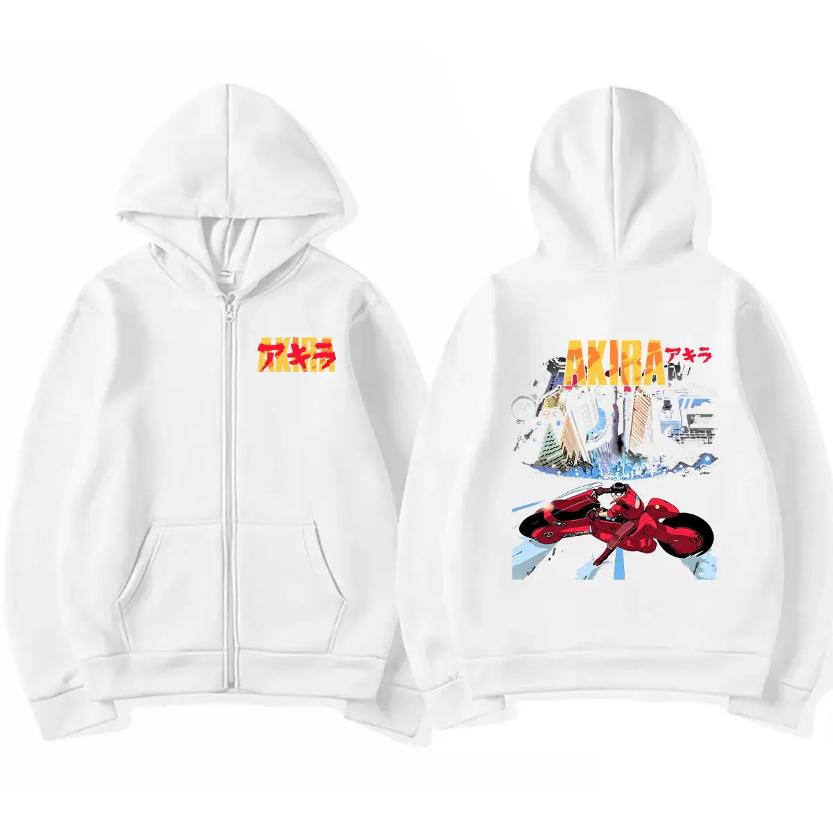 Japanischer Film Anime Akira Shotaro Kaneda Reißverschluss-Hoodie Herren Damen Kleidung Übergroße Streetwear Vintage Zip-Up Jacke Mantel – Detail 7