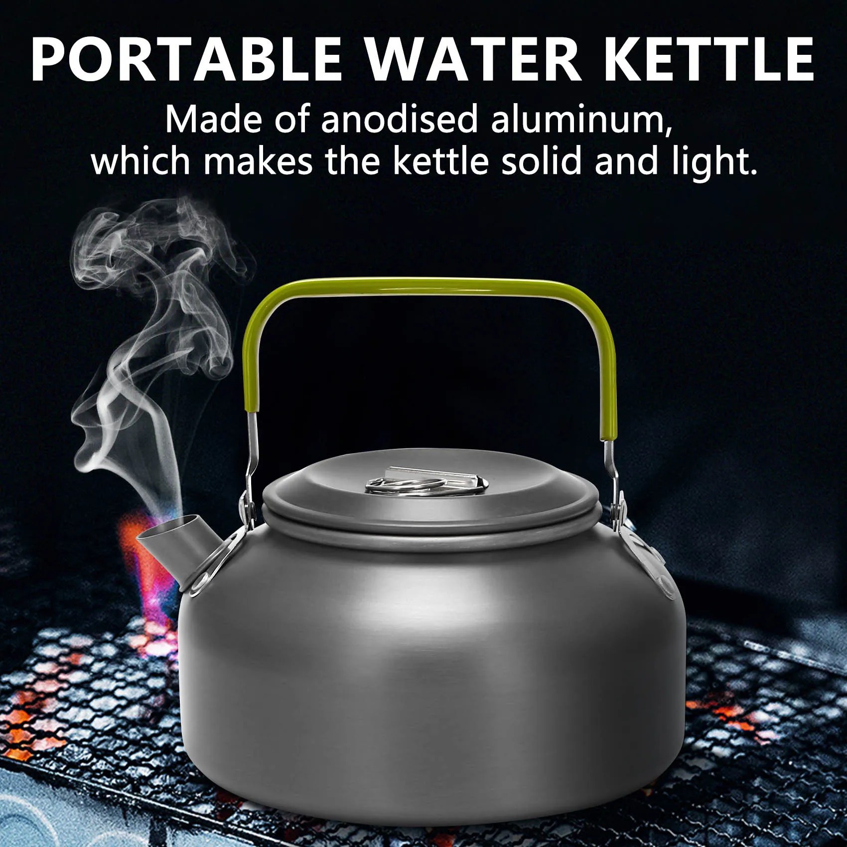 0.8L Portable Ultra-light Outdoor Hiking Camping Survival Water Kettle Teapot Coffee Pot Anodised Aluminum