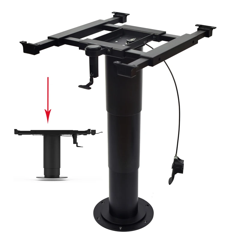 RV Aluminum lifting Table Leg with Rotating Chassis and Four-Way Translation Frame for Caravan Boat Yacht