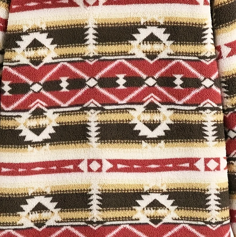 女性用アステカプリントぬいぐるみコート、超微細、オーストリア、女性