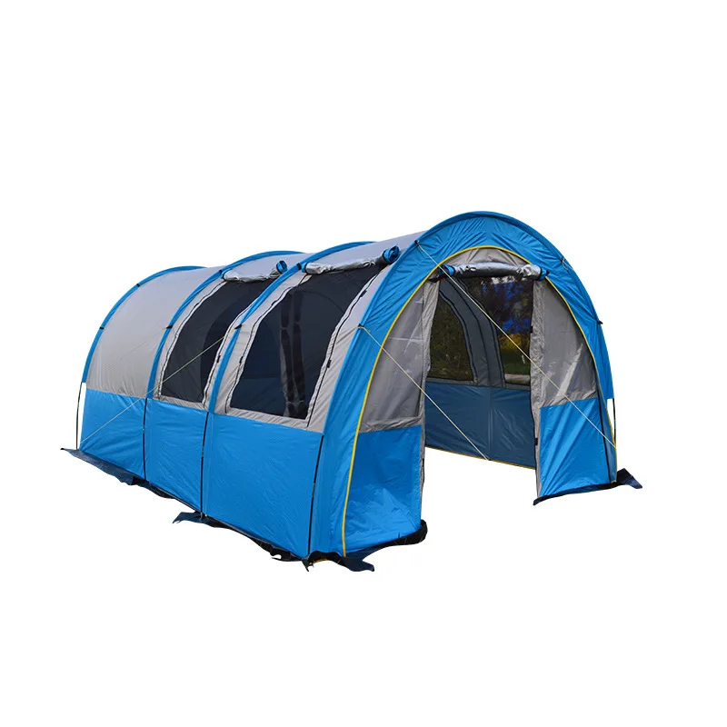 

Easy Build Popular Outdoor Family Camping Tunnel Tent 4-6 People All Weather Tent Large Space Ultralight Two-room Tunnel Tent