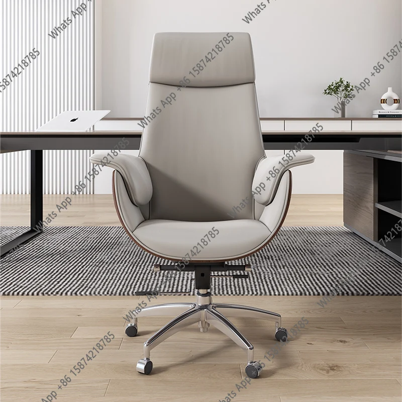 

Офисное кресло из итальянской кожи, регулируемое, для руководителя, белое, на колесиках, дизайнерское, мебель для офиса