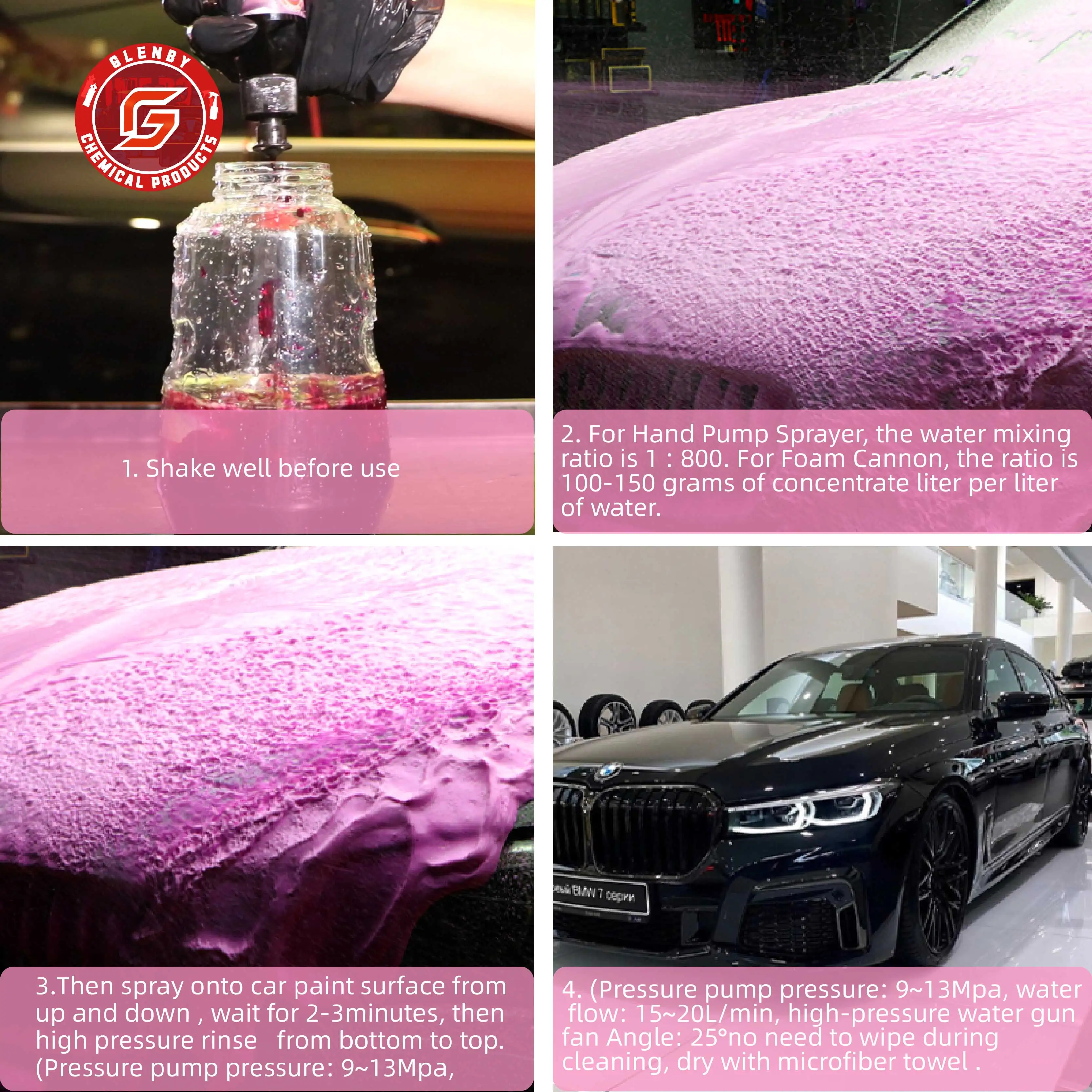 500ml magic foam car wash shampoo Car Shampoo 1:800 High Concentration Car Accessories Detailing Wash Super Foam Cleaner