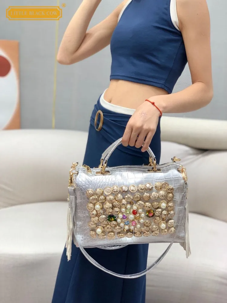 

Office Women Fashion Single Shoulder Bag Tote Handbag Crossbody Underarm Bag Elegant Designer Ladies Pu Leather Sew Button Bags