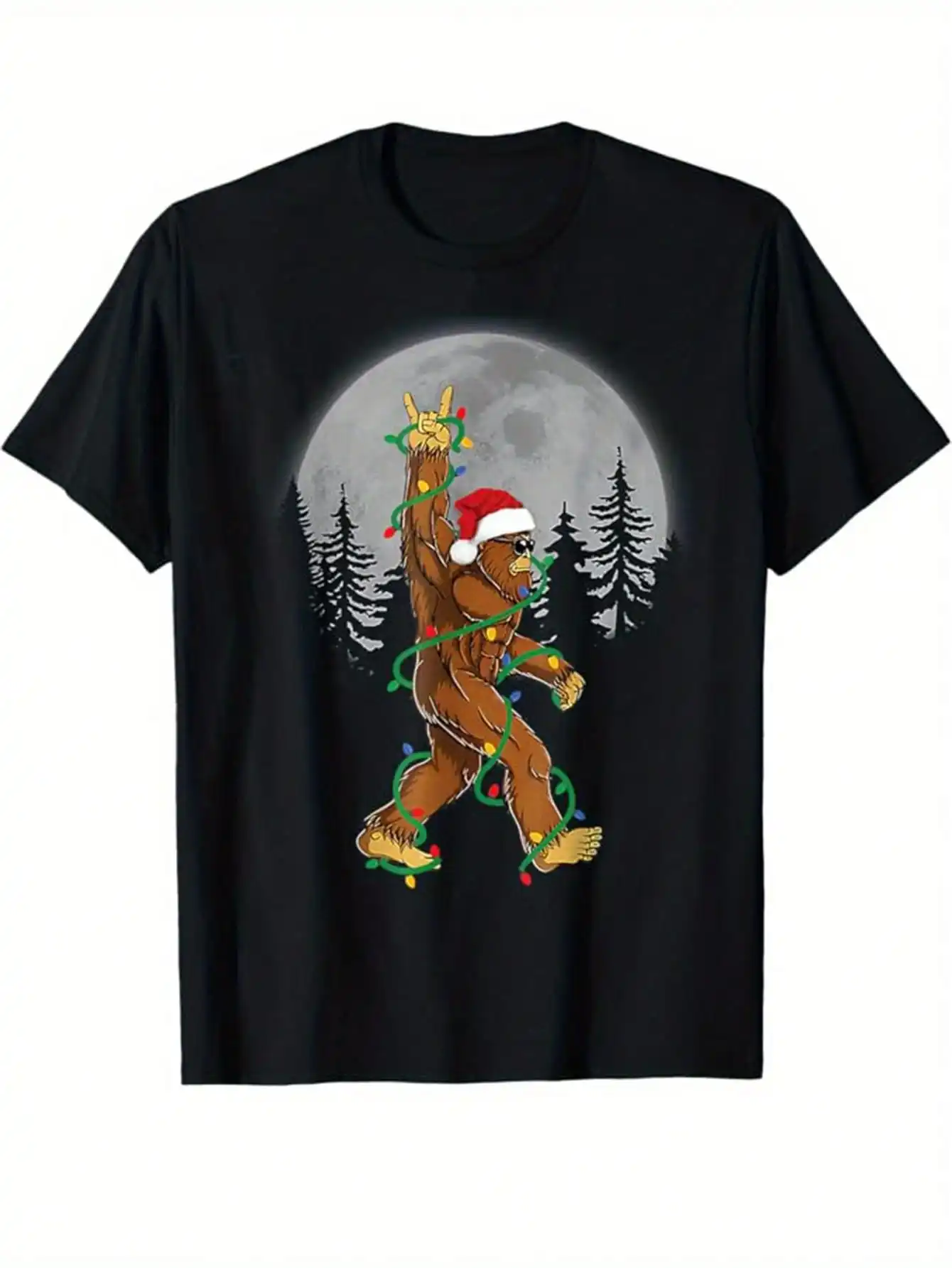 

Men Plus Size Men Christmas Tree Graphic Tee Cotton Short Sleeve Crew Neck T-Shirt Casual Outdoor