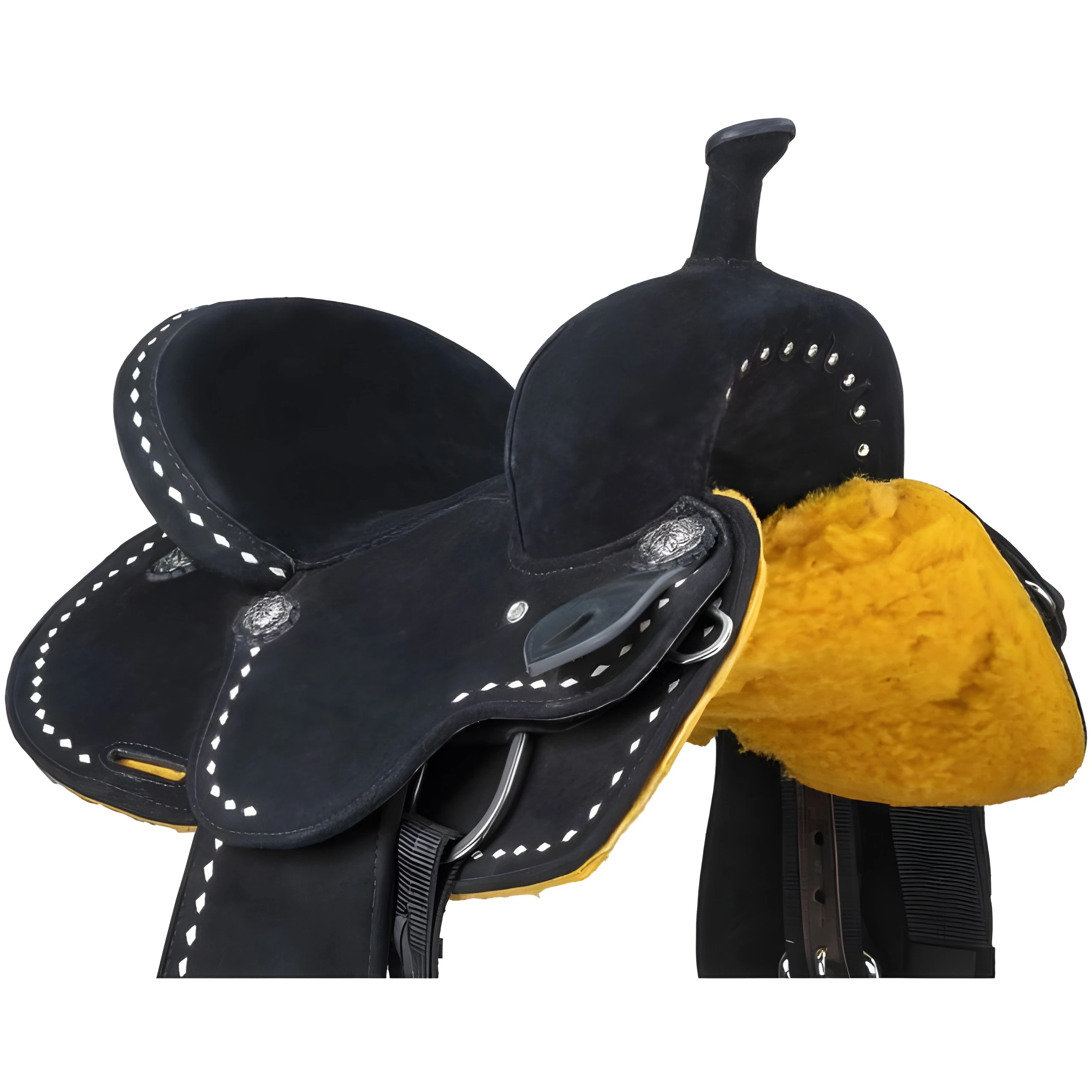 سرج خفيف الوزن على الطراز الغربي للشباب من جلد الغزال لسباق السروج لركوب الخيل