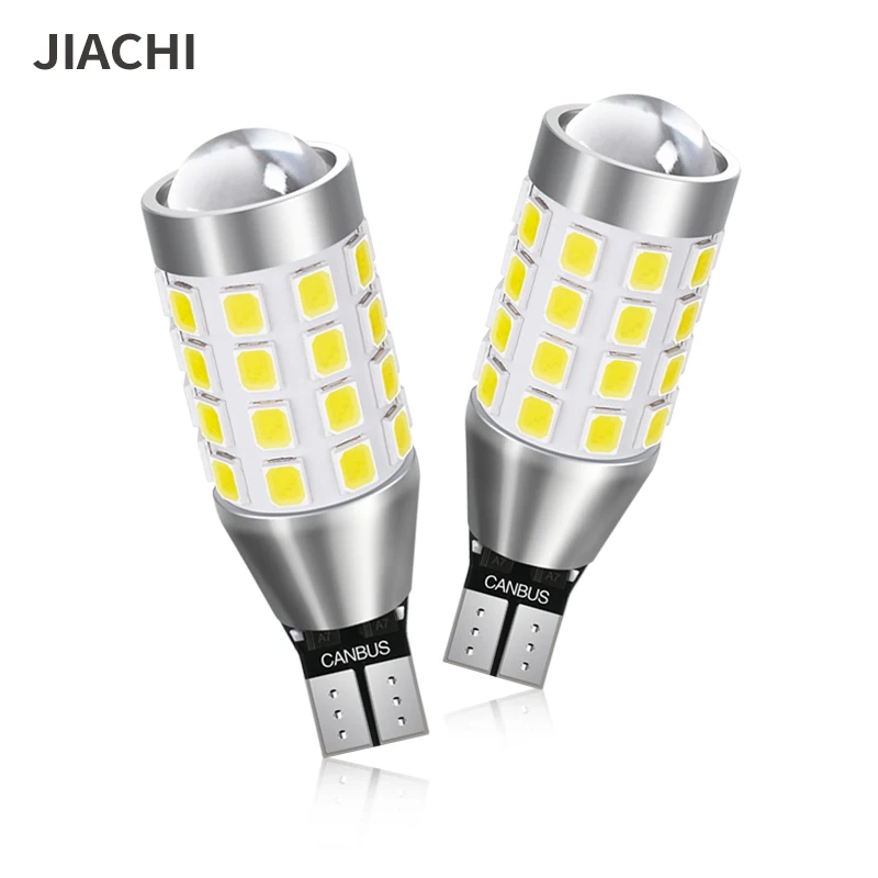 JIACHI 2PCS Error Free Canbus T15 Led Bulbs 921 912 W16W Auto Car Reverse Lamp Signal Light Parking Backup Burner White DC12-24V