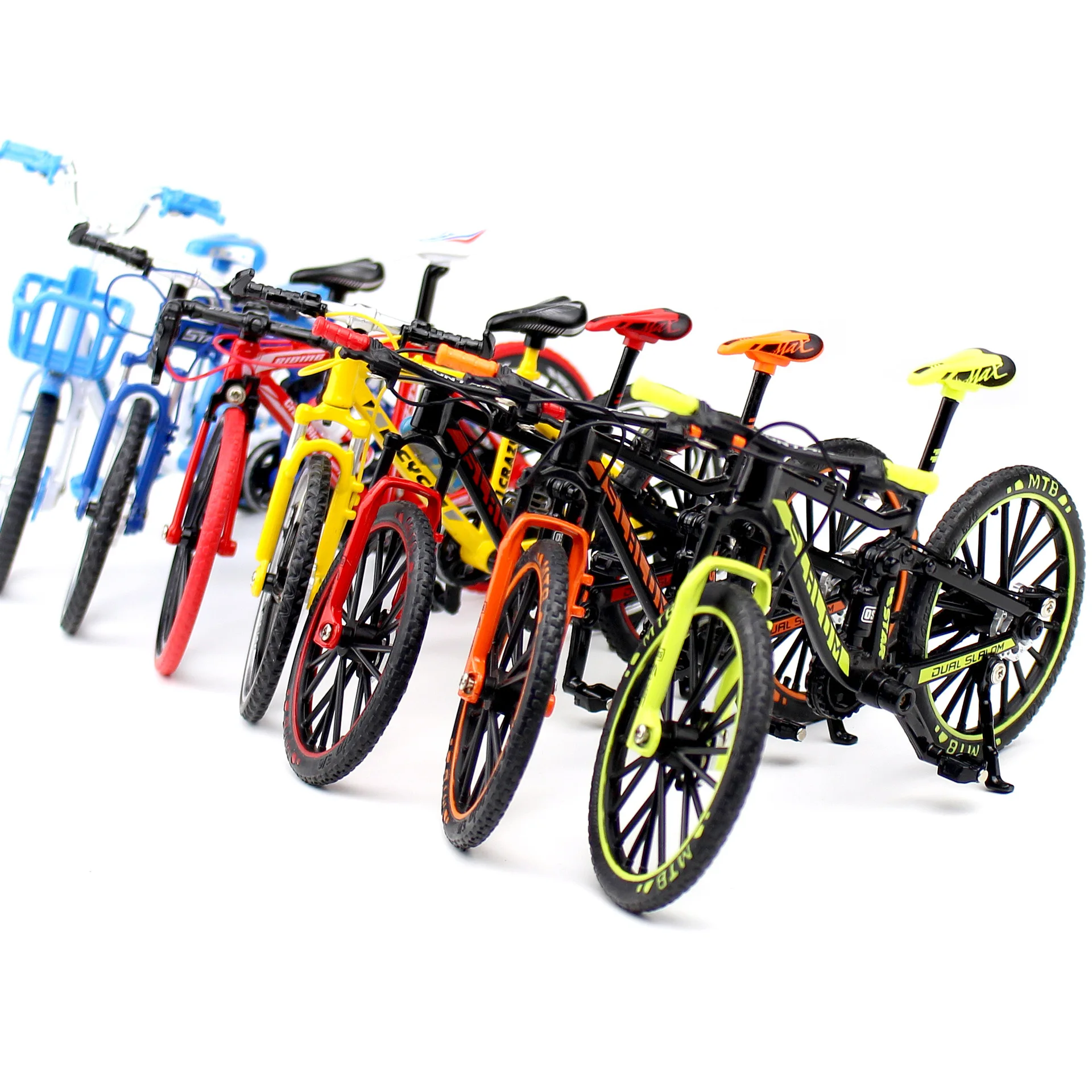 1:10 Mini Alloy Bicycle Model Diecast Metal Finger Racing Mountain Bike Folded Cycling Ornaments Collection Toys For Children