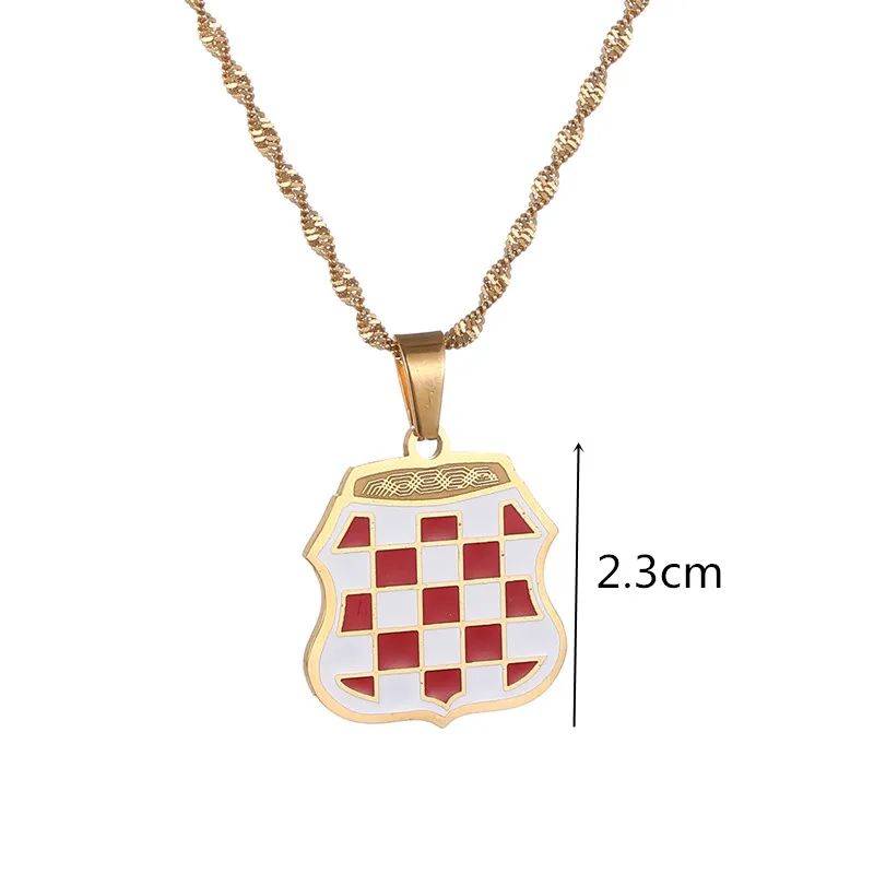 Stainless Steel Croatia Falg Pendant Chains Women Croatian Jewelry