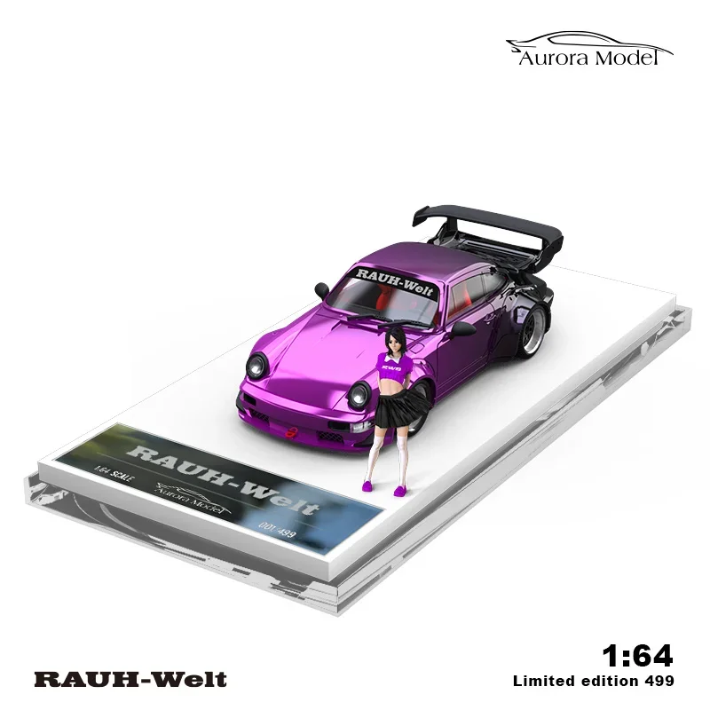 AuroraModel AM 1:64 RWB 964 Chrome Purple limited499 Diecast Model Car