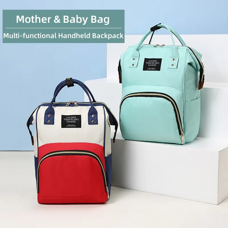 Large Capacity Mummy Bag Multi-functional Mom Baby Bag Nappy Backpack Feeding Bottle Bag Waterproof Outdoor Baby Care Nappy Bag