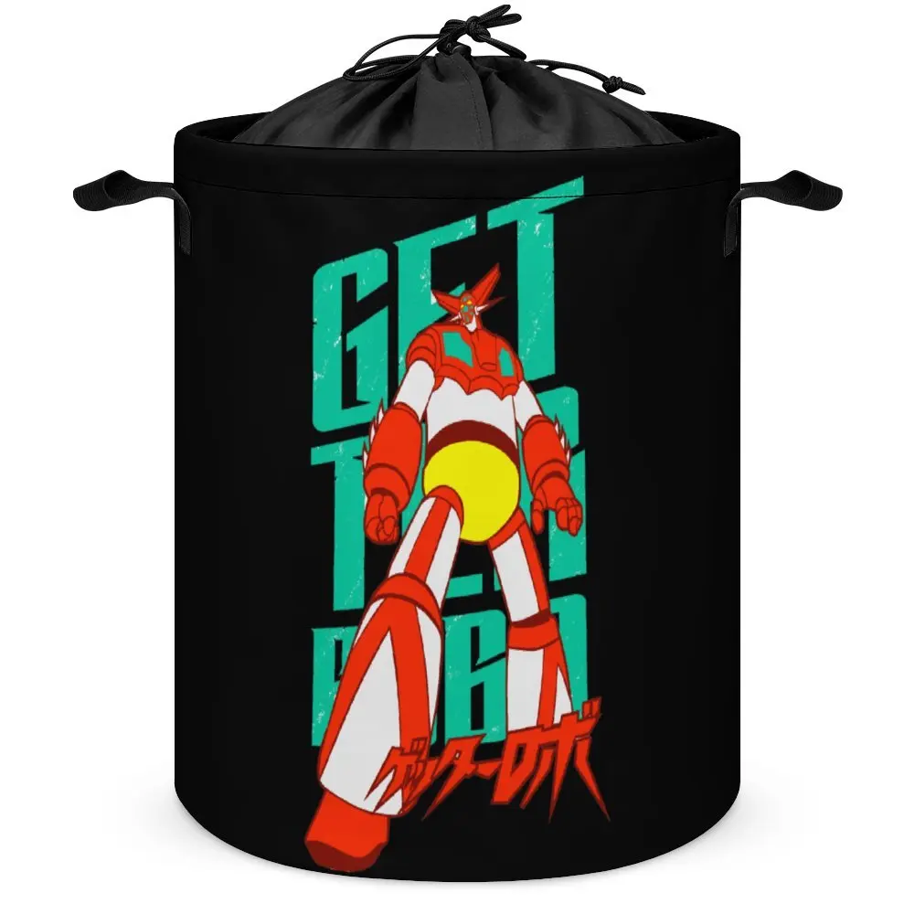 097 Shin Getter Robo for Sale Laundry Basket Storage Bins Organizer Division Graphic Towels Handle on Both Sides Portable Living