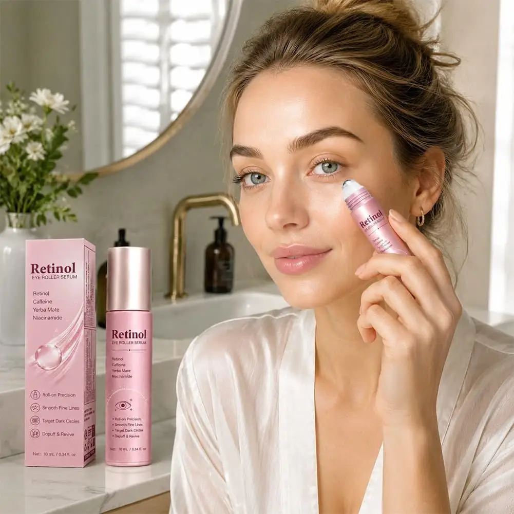 1/3/5/10pcs Retinol Caffeine Eye Roller Serum 10ml Niacinamide Roll On Dark Circles Fine Lines Depuff Firming Hydrating Eye Care